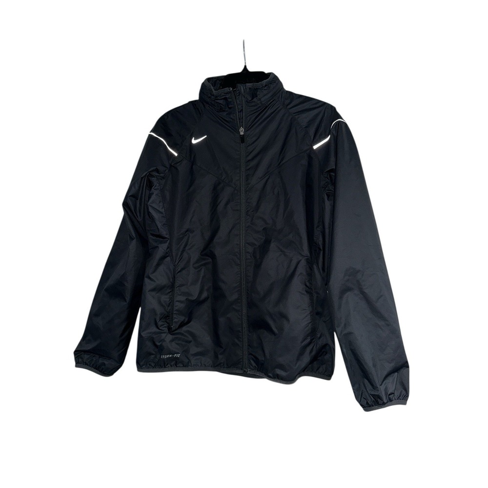 Nike Storm Fit Mens Size Medium Hooded Jacket Windbreaker Water Resistant Black